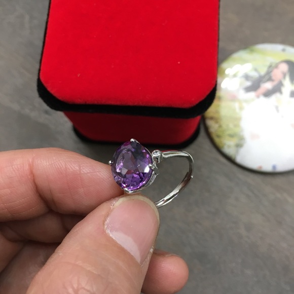 NEW Certified 5CT Amethyst S925 Silver Ring - Picture 8 of 17